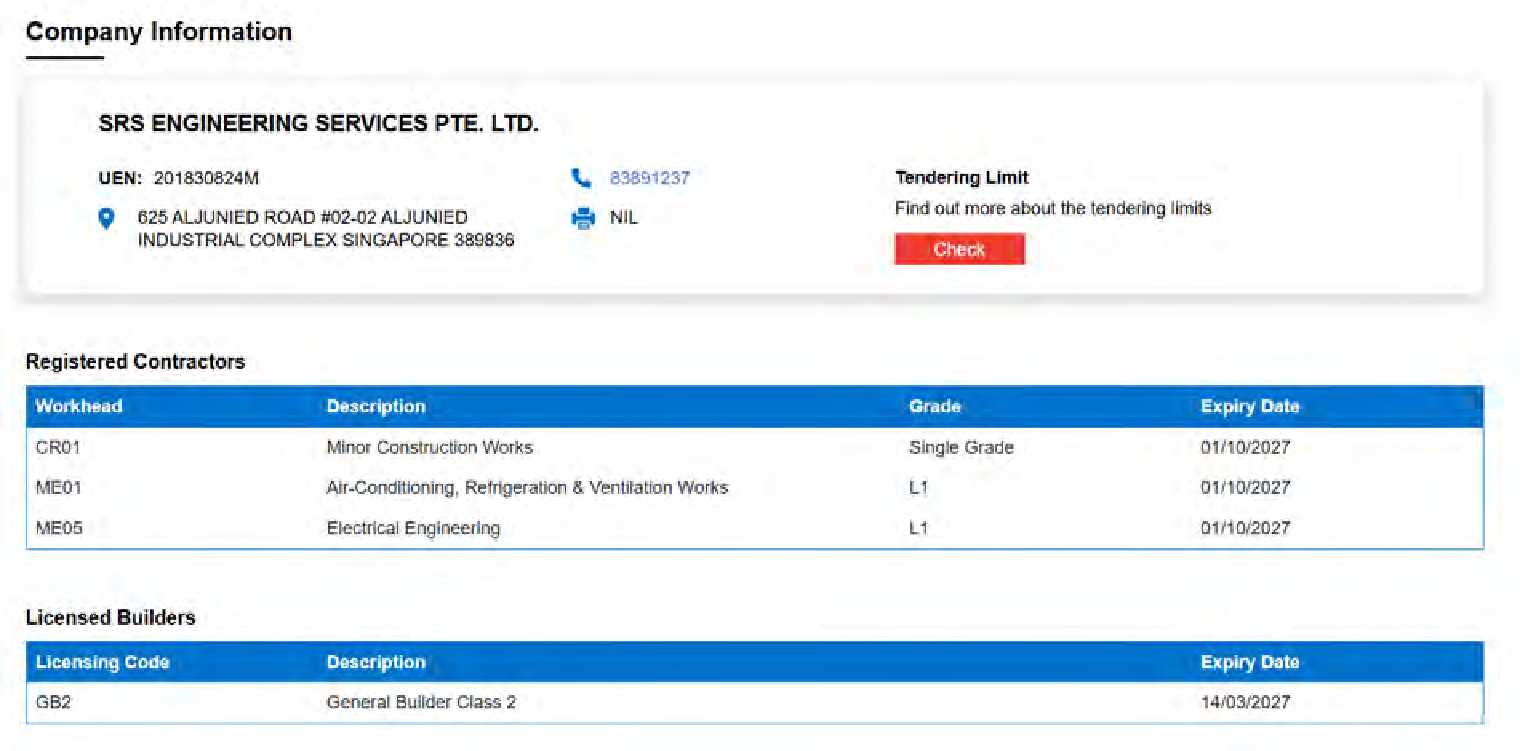 BCA Registered Contractor